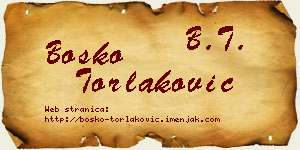 Boško Torlaković vizit kartica